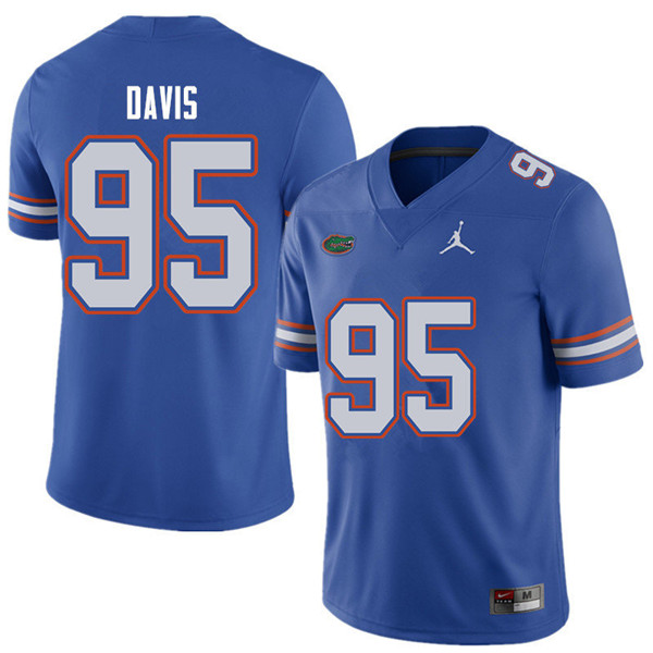 Jordan Brand Men #95 Keivonnis Davis Florida Gators College Football Jerseys Sale-Royal - Click Image to Close